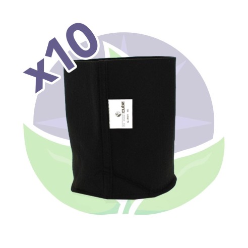 Lot 10 Pots textile 4L - 15 x 15 x 19cm - GreenCube