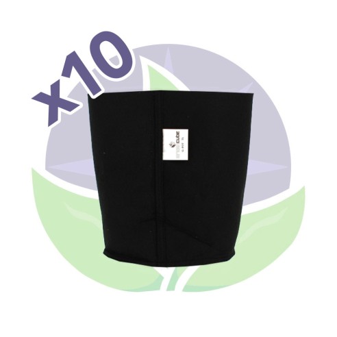 Lot 10 Pots textile 7L - 18 x 18 x 23cm - GreenCube