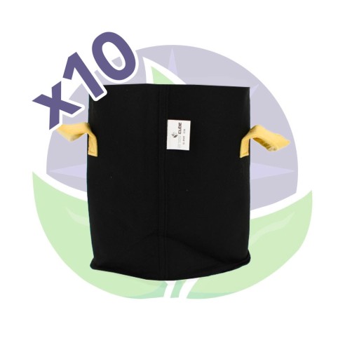 Set of 10 15L Textile Pots - 23 x 23 x 28cm - GreenCube