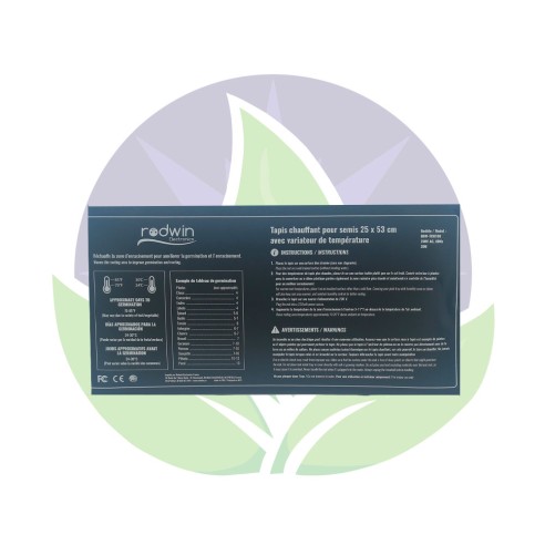 Heating mat M - 25x53cm - 20W - Dimmer - Rodwin
