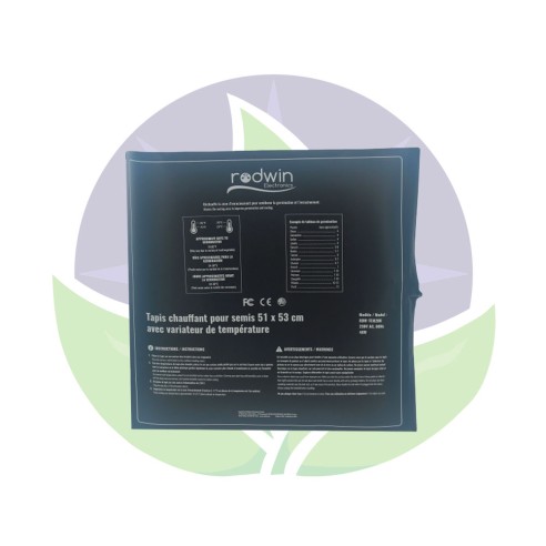 Heating mat L - 51x53cm - 40W - Dimmer - Rodwin