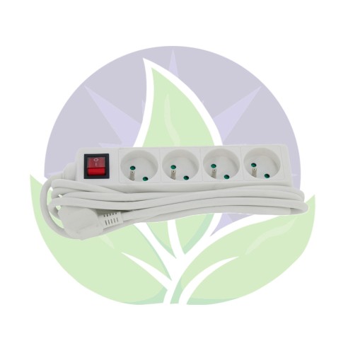 Block of 4 sockets + switch - 16A - White