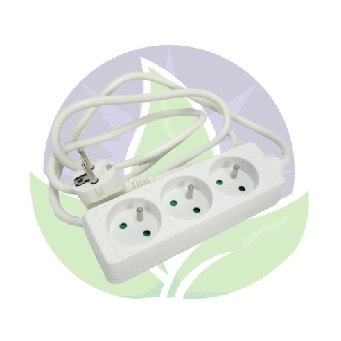 3-socket block - 16A - White